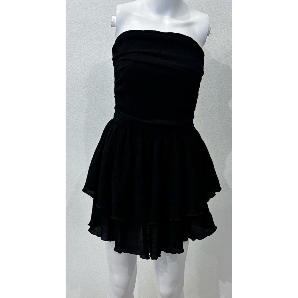 Cider Strapless‎ Tiered Whimsigoth Smocked Mini Dress Sz XS Western Fairy Grunge